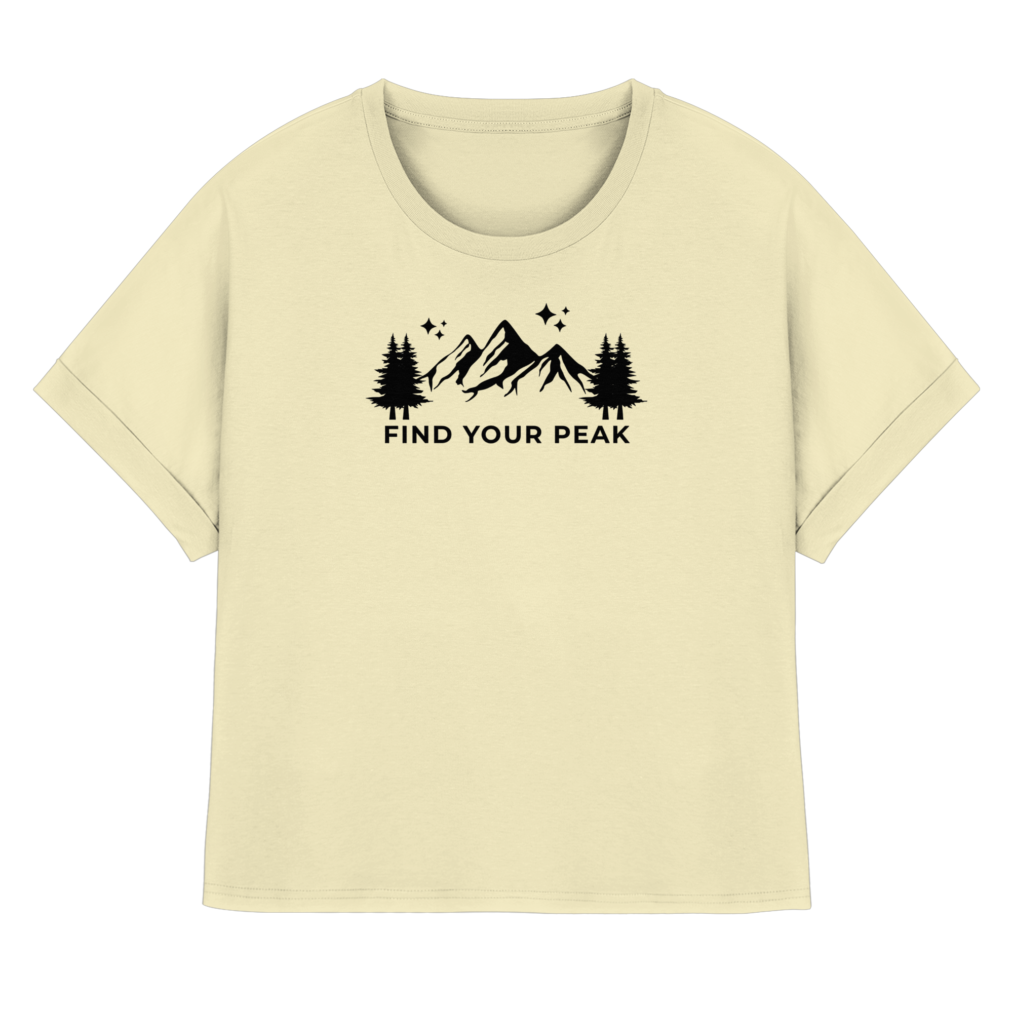 Find your Peak - Womens Organic Rolled Sleeves T-Shirt