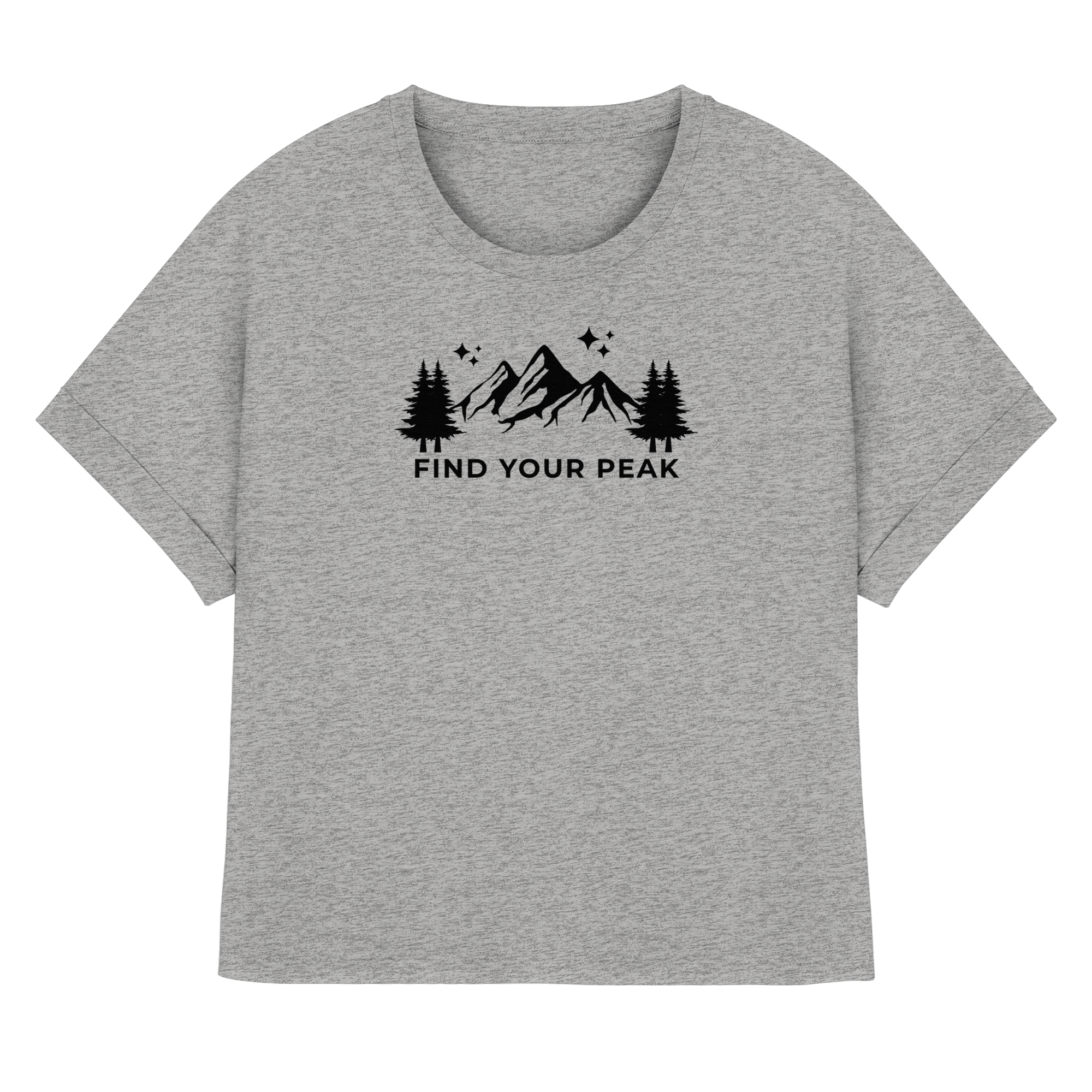 Find your Peak - Womens Organic Rolled Sleeves T-Shirt