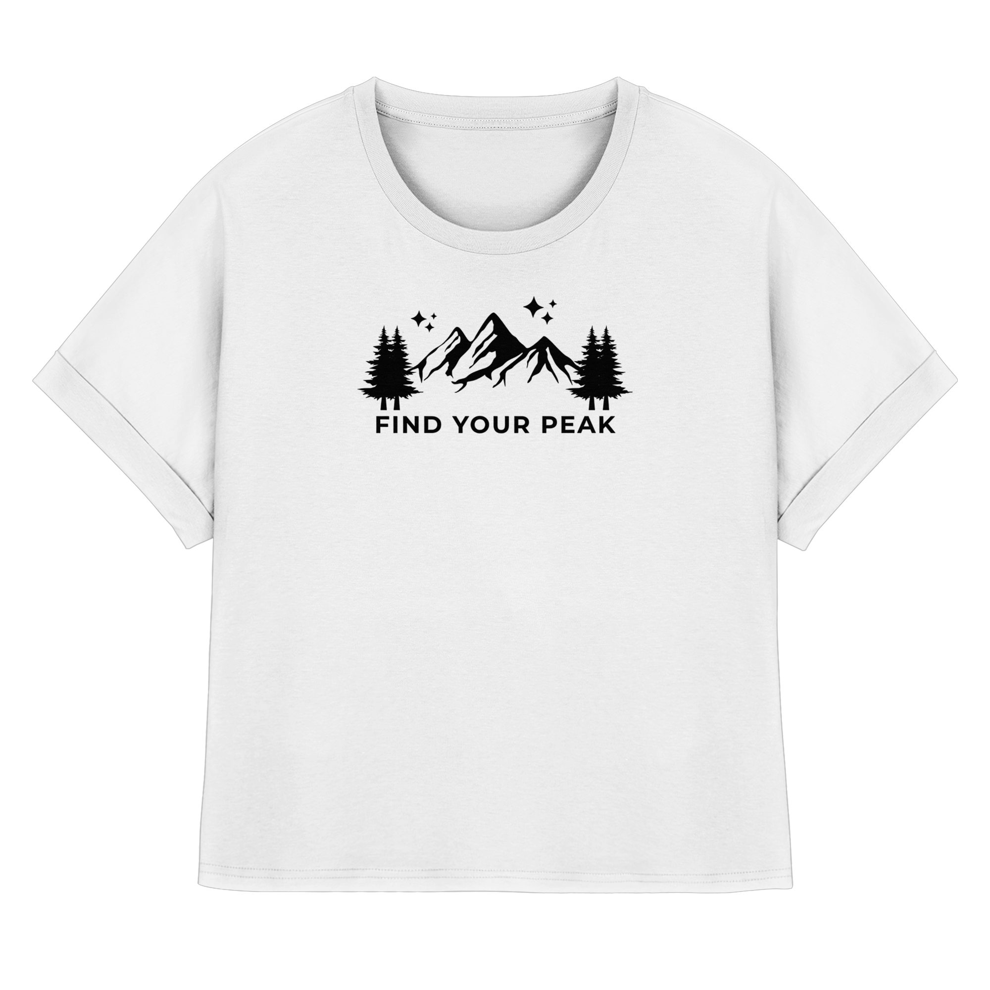 Find your Peak - Womens Organic Rolled Sleeves T-Shirt
